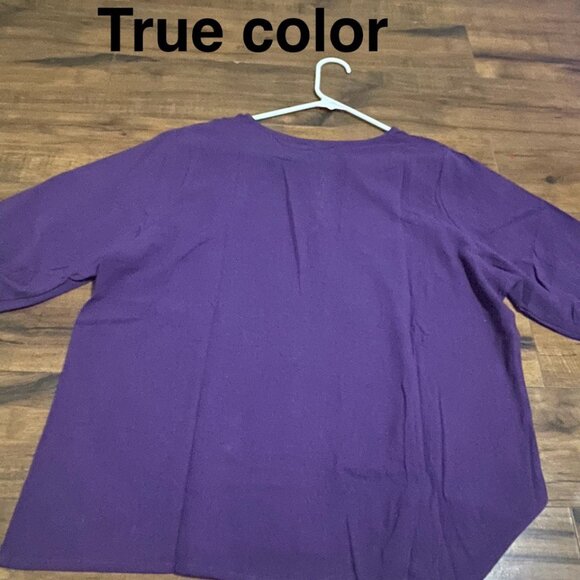 Pre - owned Embroidered purple women's blouse size L - Picture 4 of 8